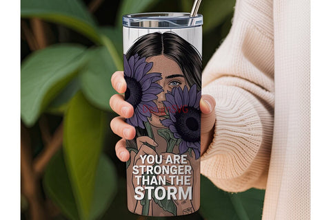 Stronger Than Storm 20oz Tumbler Wrap Sublimation DesignSVG 