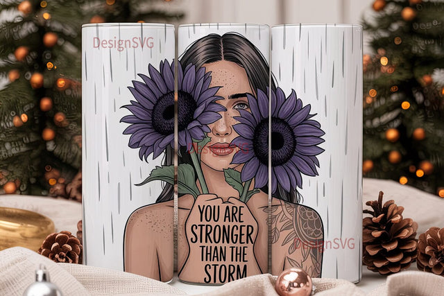 Stronger Than Storm 20oz Tumbler Wrap Sublimation DesignSVG 