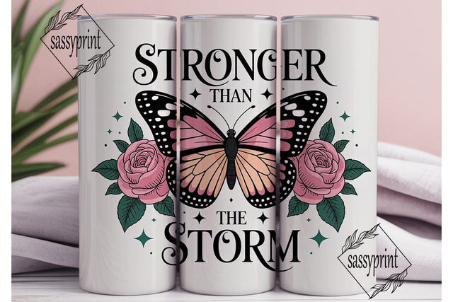 Stronger Than Storm 20oz Tumbler Wrap Sublimation sassyprint 