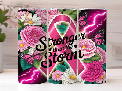 Stronger Than The Storm 20oz Tumbler, Storm Theme, Strength Motif, Inspirational Quote, Bold Style, Resilient Charm, Skinny Tumbler, Sublimation PNG Sublimation Lara' s Designs 