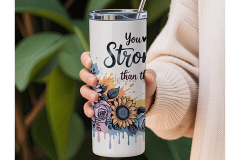 Stronger Than The Storm 20oz Tumbler Sublimation DesignSVG 