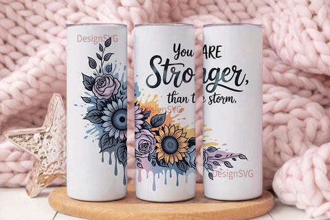 Stronger Than The Storm 20oz Tumbler Sublimation DesignSVG 