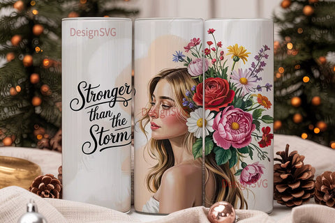 Stronger Than The Storm 20oz Tumbler Sublimation DesignSVG 