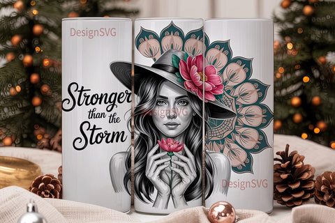 Stronger Than The Storm 20oz Tumbler Sublimation DesignSVG 