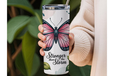 Stronger Than The Storm 20oz Tumbler Sublimation DesignSVG 