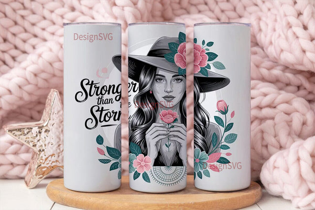 Stronger Than The Storm 20oz Tumbler Sublimation DesignSVG 