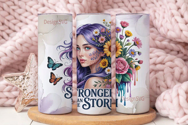 Stronger Than The Storm 20oz Tumbler Sublimation DesignSVG 