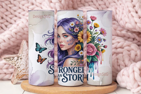 Stronger Than The Storm 20oz Tumbler Sublimation DesignSVG 