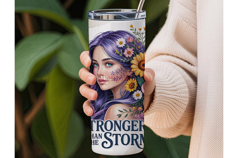 Stronger Than The Storm 20oz Tumbler Sublimation DesignSVG 