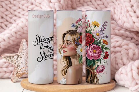 Stronger Than The Storm 20oz Tumbler Sublimation DesignSVG 