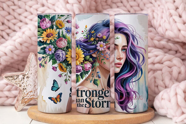 Stronger Than The Storm 20oz Tumbler Sublimation DesignSVG 