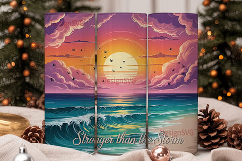 Stronger Than The Storm 20oz Tumbler Sublimation DesignSVG 