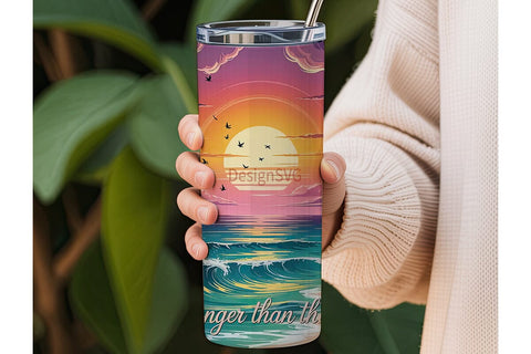 Stronger Than The Storm 20oz Tumbler Sublimation DesignSVG 