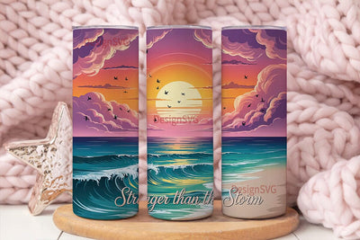 Stronger Than The Storm 20oz Tumbler Sublimation DesignSVG 