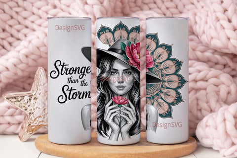 Stronger Than The Storm 20oz Tumbler Sublimation DesignSVG 