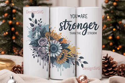 Stronger Than The Storm 20oz Tumbler Sublimation DesignSVG 