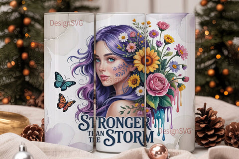 Stronger Than The Storm 20oz Tumbler Sublimation DesignSVG 