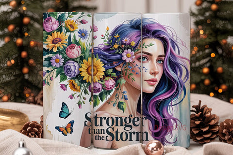 Stronger Than The Storm 20oz Tumbler Sublimation DesignSVG 