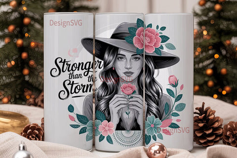 Stronger Than The Storm 20oz Tumbler Sublimation DesignSVG 