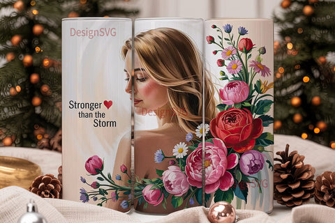 Stronger Than The Storm 20oz Tumbler Sublimation DesignSVG 