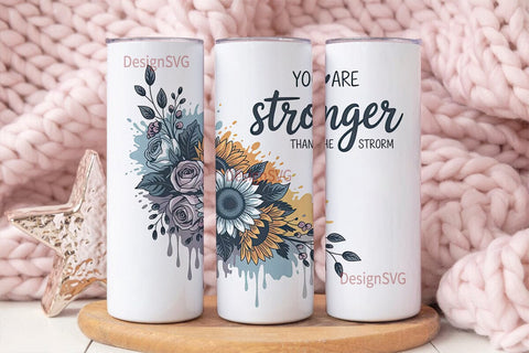 Stronger Than The Storm 20oz Tumbler Sublimation DesignSVG 