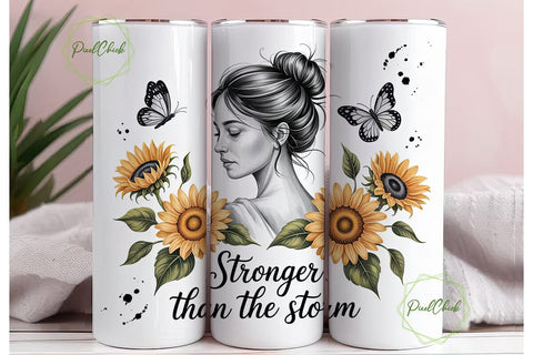 Stronger Than The Storm 20oz Tumbler Sublimation PixelChick 