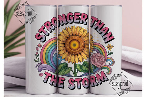 Stronger Than The Storm 20oz Tumbler Sublimation sassyprint 