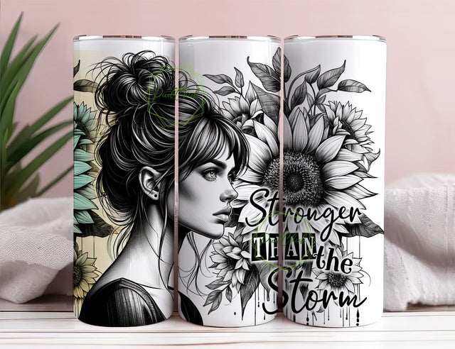 Stronger Than The Storm 20oz Tumbler Wrap, Sublimation Design, Straight Png Digital Download, Butterfly Motivational Tumbler PNG Sublimation PixelChick 