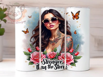 Stronger Than the Storm, Sarcastic Affirmations, 20oz Tumbler Wrap, PNG Download, Inspirational Gifts, Empowerment Designs, Digital Sublimation Sublimation Lara' s Designs 
