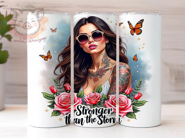 Stronger Than the Storm, Sarcastic Affirmations, 20oz Tumbler Wrap, PNG Download, Inspirational Gifts, Empowerment Designs, Digital Sublimation Sublimation Lara' s Designs 