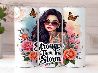 Stronger Than the Storm, Sarcastic Affirmations, 20oz Tumbler Wrap, PNG Download, Inspirational Gifts, Empowerment Designs, Digital Sublimation Sublimation Lara' s Designs 