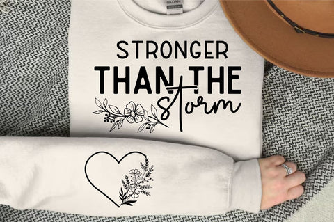 Stronger than the storm Sleeve SVG Design, Inspirational sleeve SVG, Motivational Sleeve SVG Design, Positive Sleeve SVG SVG Regulrcrative 