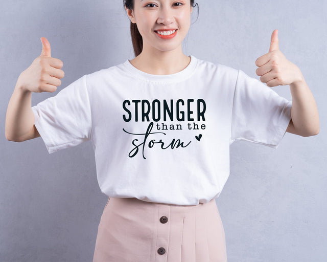 Stronger Than The Storm Svg Png, Inspiring Svg, Positive Quote Svg, Self Love Svg, Motivational Svg, Be Strong Svg, Be Kind Svg SVG DesignDestine 