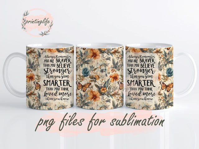 Stronger Than You Know Mug Wrap Design, Instant Digital Design Download Mug Wrap Design, Mug Design PNG Sublimation PrintingLife 