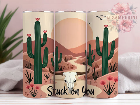 Stuck on You Cow Skull Tumbler Wrap, Cow Skull Tumbler, Stuck on You, 20oz Tumbler Wrap, Sublimation Design, Rustic Decor, Animal Lover Gift, Western Drinkware Sublimation Li Zamperini 