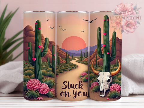 Stuck on You Cow Skull Tumbler Wrap, Cow Skull Tumbler, Stuck on You, 20oz Tumbler Wrap, Sublimation Design, Rustic Decor, Animal Lover Gift, Western Drinkware Sublimation Li Zamperini 