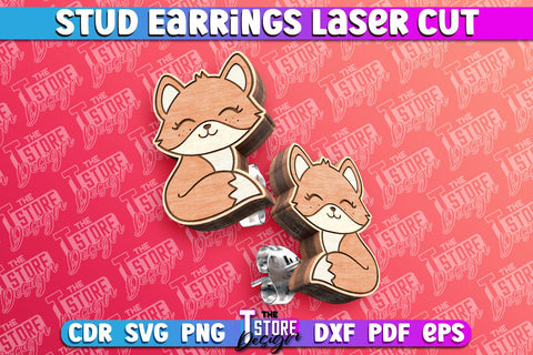 Stud Earrings Laser Cut | Accessories Laser Cut SVG Design | CNC Files SVG The T Store Design 
