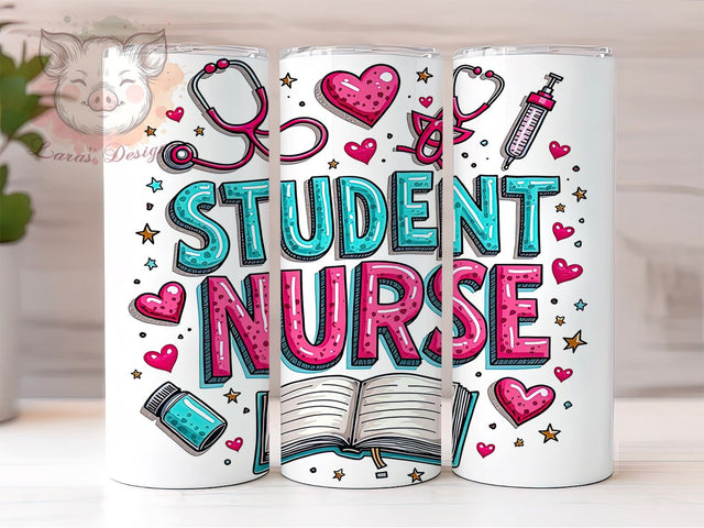 Student Nurse Life 20oz Tumbler, Nursing Student Gift, 20oz Tumbler Wrap, Nurse Life Design, Nursing School Supplies, Inspirational Tumbler, Healthcare Student Gift Sublimation Lara' s Designs 