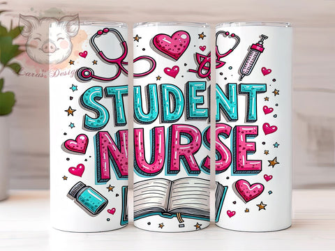 Student Nurse Life 20oz Tumbler, Nursing Student Gift, 20oz Tumbler Wrap, Nurse Life Design, Nursing School Supplies, Inspirational Tumbler, Healthcare Student Gift Sublimation Lara' s Designs 