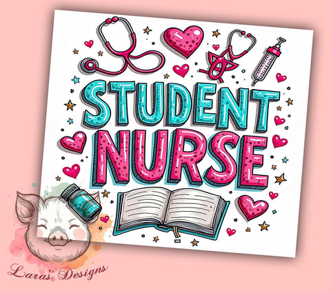 Student Nurse Life 20oz Tumbler, Nursing Student Gift, 20oz Tumbler Wrap, Nurse Life Design, Nursing School Supplies, Inspirational Tumbler, Healthcare Student Gift Sublimation Lara' s Designs 