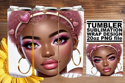 Stunning 20oz tumbler wrap, elevate your design game! , Love Girl Sublimation afrosvg 
