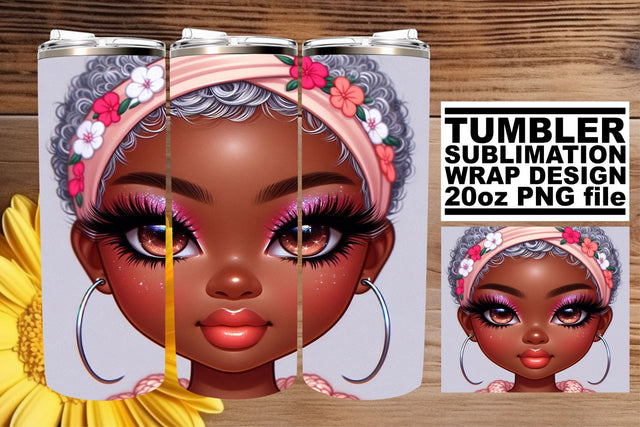 Stunning 20oz tumbler wrap, perfect for your drinkware! , Love Girl Sublimation afrosvg 