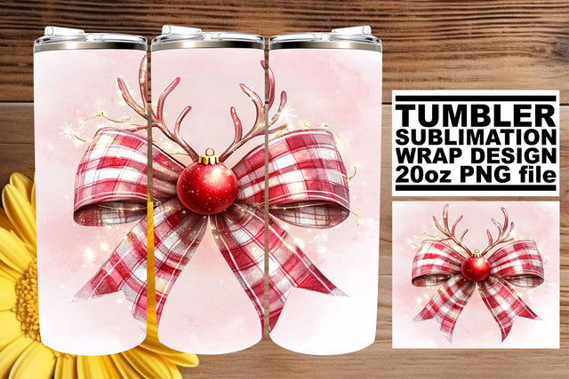 Stunning 20oz wrap, designed for vibrant sublimation! , Christmas Bow Sublimation afrosvg 