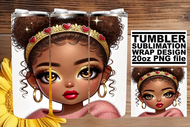 Stunning 20oz wrap, designed for vibrant sublimation! , Love Girl Sublimation afrosvg 