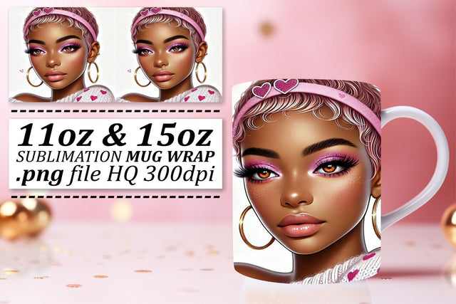 Stunning designs for 11oz and 15oz mugs, impress everyone! , Love Girl Sublimation afrosvg 
