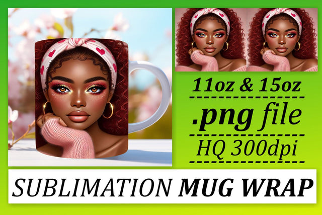 Stunning designs for 11oz and 15oz mugs, impress everyone! , Love Girl Sublimation afrosvg 