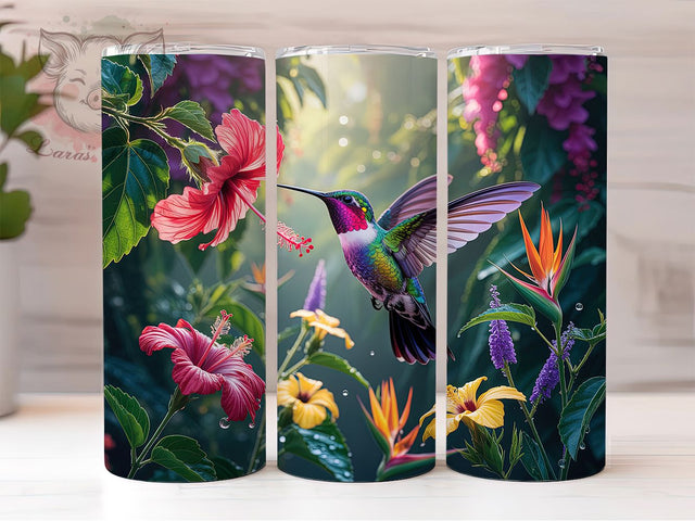 Stunning Hummingbird Nature 20oz Tumbler Wrap, Wildlife Design, Hummingbird Art, Nature Inspired, Delicate Bird, 20oz Tumbler Wrap, Sublimation PNG Sublimation Lara' s Designs 