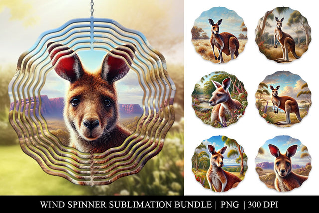 Stunning Kangaroo Wind Spinner Sublimation Bundle Sublimation BijouBay 