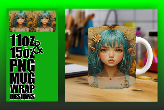 Stunning mug wrap designs, elevate your sublimation art! , Fairy Sublimation HoodArtCraft 