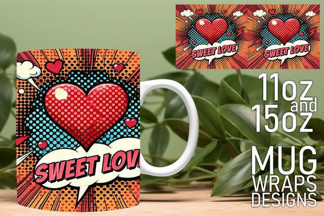 Stunning mug wrap templates, perfect for every occasion! , 3D Heart Sublimation HoodArtCraft 